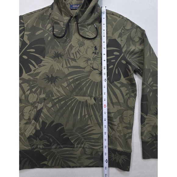 Polo Ralph Lauren Hoodie Mens M Green Camo Hawaiian Print Pullover LIMITED USE - Picture 6 of 9